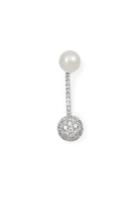 Delfina Delettrez Delfina Delettrez 18kt White Gold Sphere Earring With Diamonds And Pearl - Silver