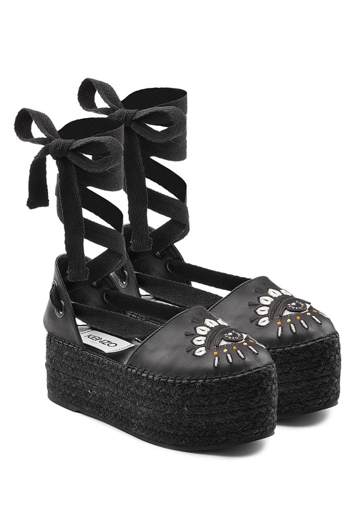 Kenzo Kenzo Embroidered Platform Espadrilles