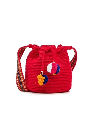 Soraya Hennessy Soraya Hennessy Mini Bucket Bag With Pompoms