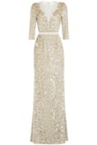 Jenny Packham Jenny Packham Floor Length Embellished Silk Dress