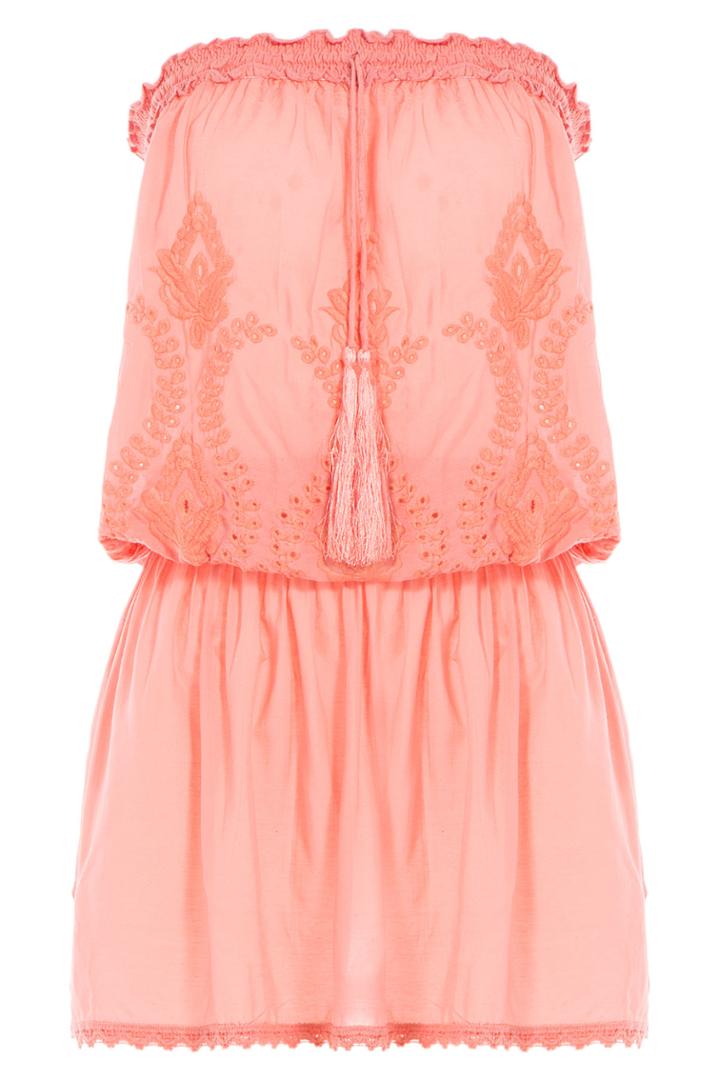 Melissa Odabash Melissa Odabash Strapless Fruley Dress - Orange