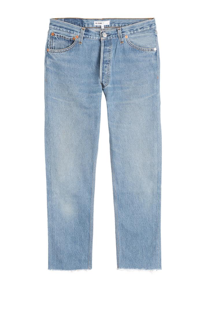 Re/done Re/done The Relaxed Cropped Jeans - Blue