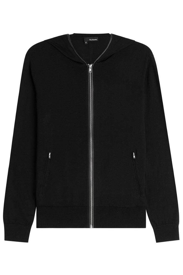 The Kooples The Kooples Silk-cotton Zipped Cardigan - Black