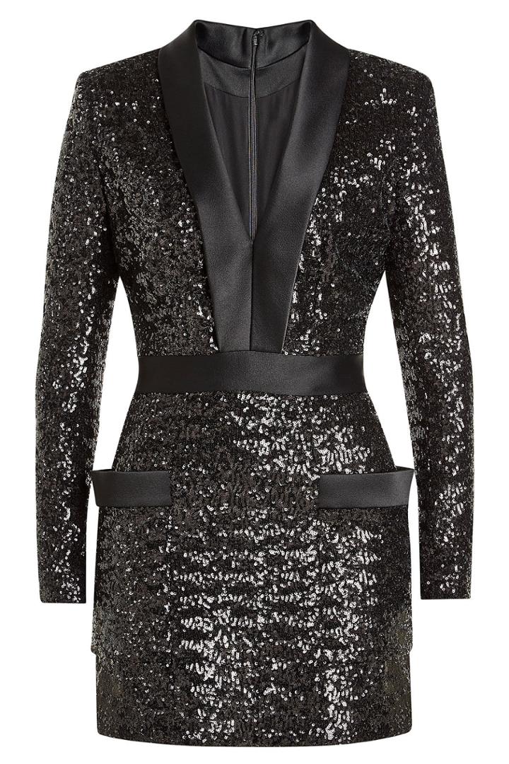 Balmain Balmain Sequinned Dress With Satin