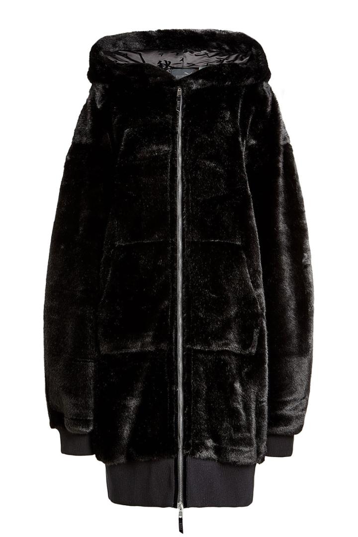Fentyxpuma By Rihanna Fentyxpuma By Rihanna Faux Fur Coat With Hood - Black