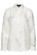 Theory Theory Silk Twill Classic Straight Shirt With Abstract Print