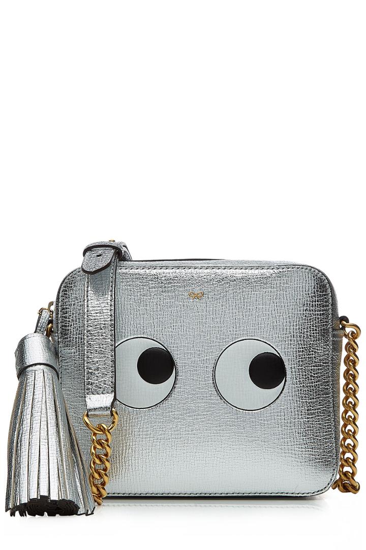 Anya Hindmarch Anya Hindmarch Leather Eyes Cross-body Bag - Silver