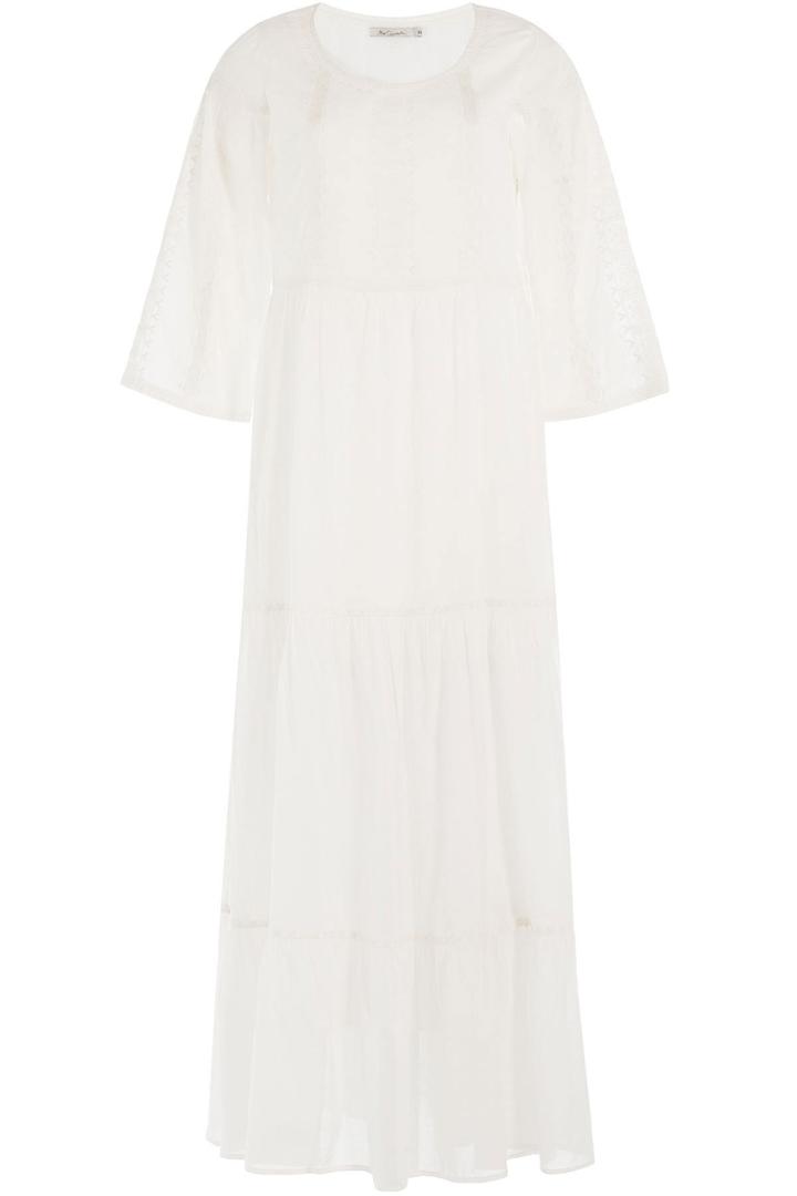 Mes Demoiselles Mes Demoiselles Embroidered Cotton Maxi Dress - Beige