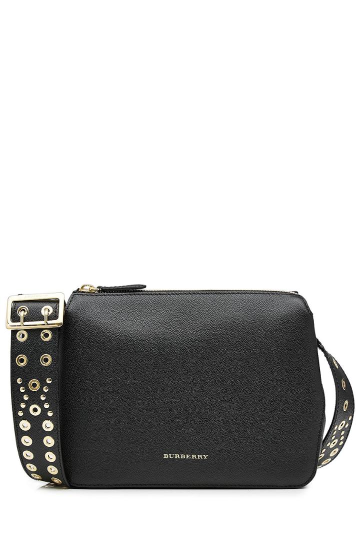 Burberry Shoes & Accessories Burberry Shoes & Accessories Leather Shoulder Bag With Embellishment - Black