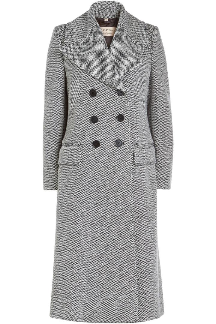 Burberry Burberry Herringbone Virgin Wool Coat
