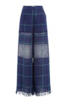 Msgm Msgm Wide Leg Linen Pants - Blue