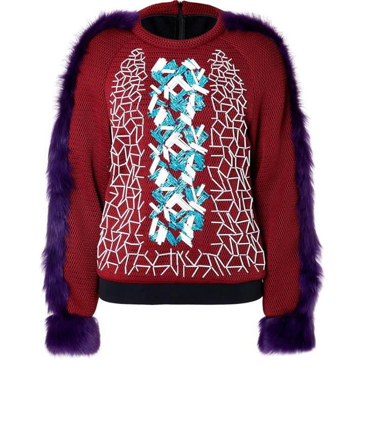 Peter Pilotto Embellished Mesh Ace Pullover