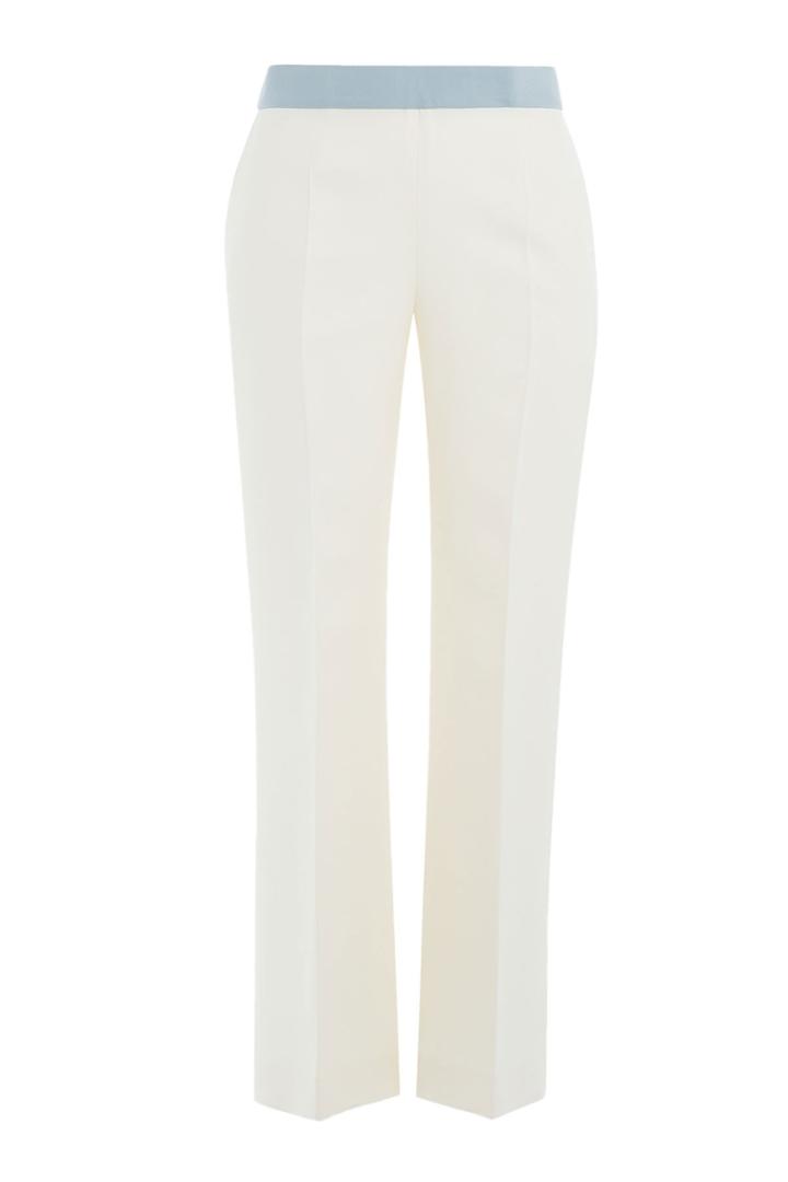 Fendi Fendi Cropped Wool Pants With Silk - White