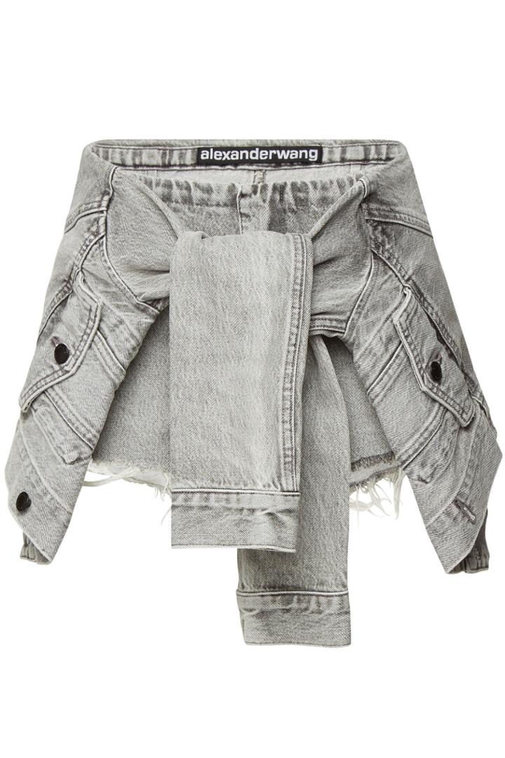 Alexanderwang.t Alexanderwang.t Denim Skort With Sleeve Ties