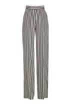 Etro Etro Striped High-waisted Wide Leg Silk Pants
