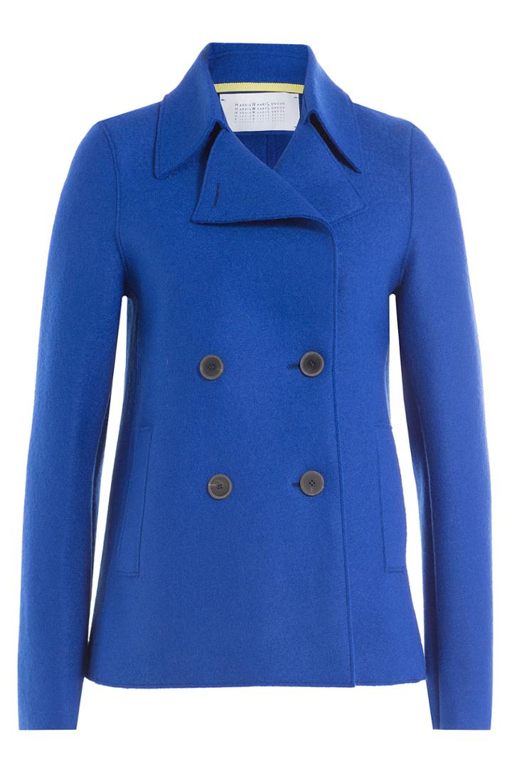 Harris Wharf London Harris Wharf London Virgin Wool Pea Coat - Blue