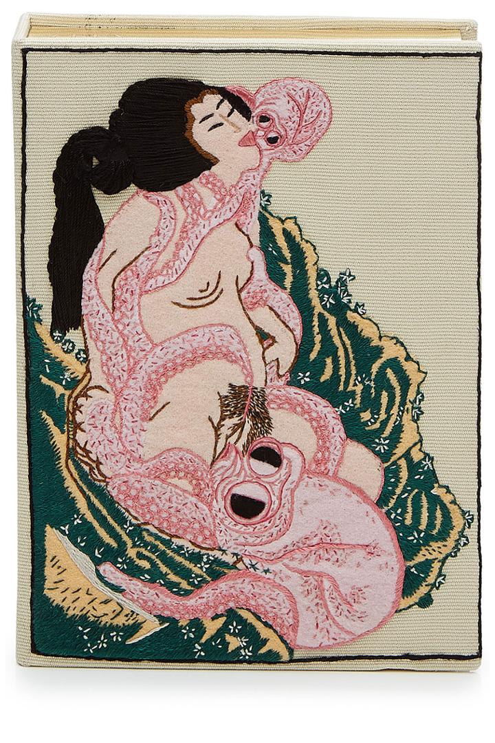 Olympia Le-tan Olympia Le-tan Embroidered Hokusai Book Clutch