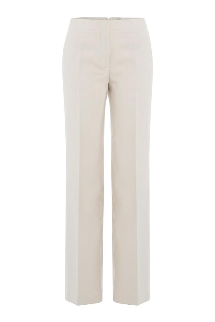 Helmut Lang Helmut Lang Wide Leg Wool Trousers - Beige