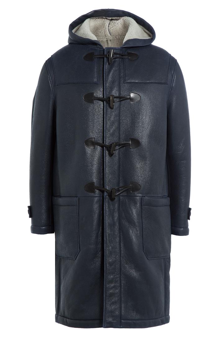 Joseph Joseph Leather Duffle Coat - Blue