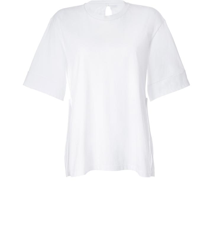 Hakaan White Oversized Open Back Cotton Fennel T-shirt