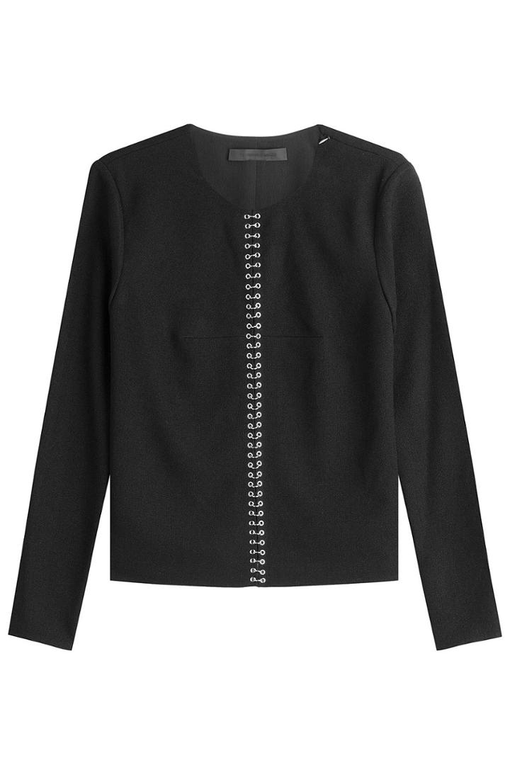 Alexander Wang Alexander Wang Crepe Top With Piercing Hardware - Black