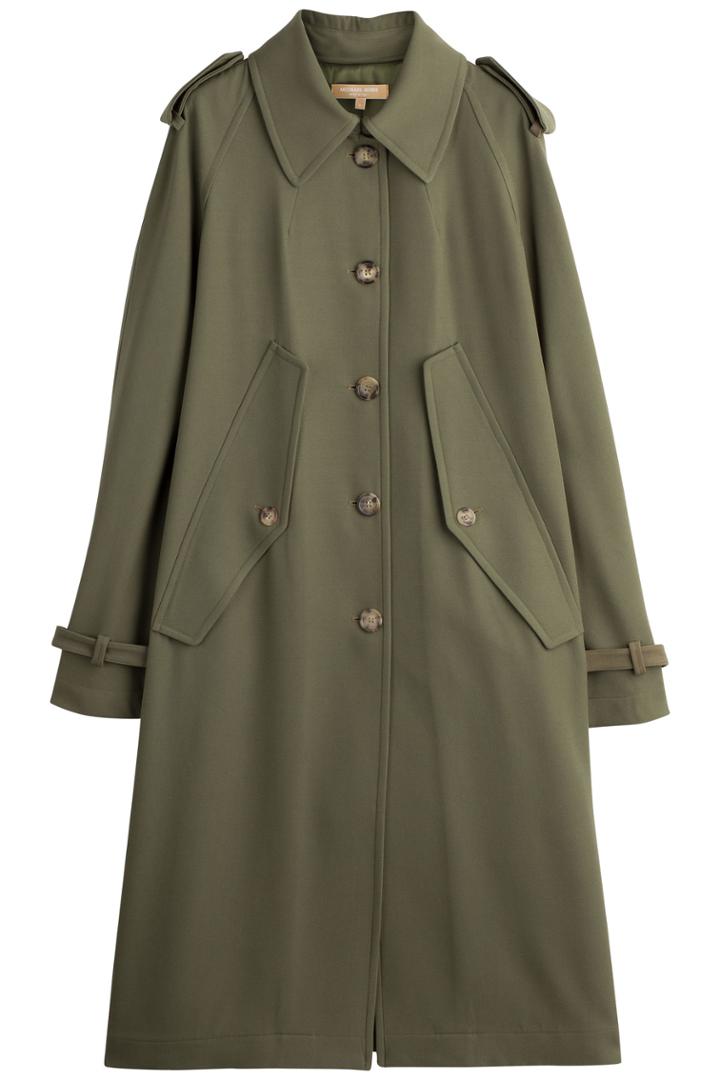 Michael Kors Michael Kors Vrigin Wool Trench Coat - Green