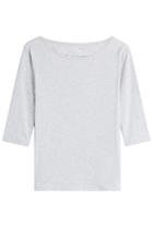 Majestic Majestic Cotton Top With Cropped Sleeves - None
