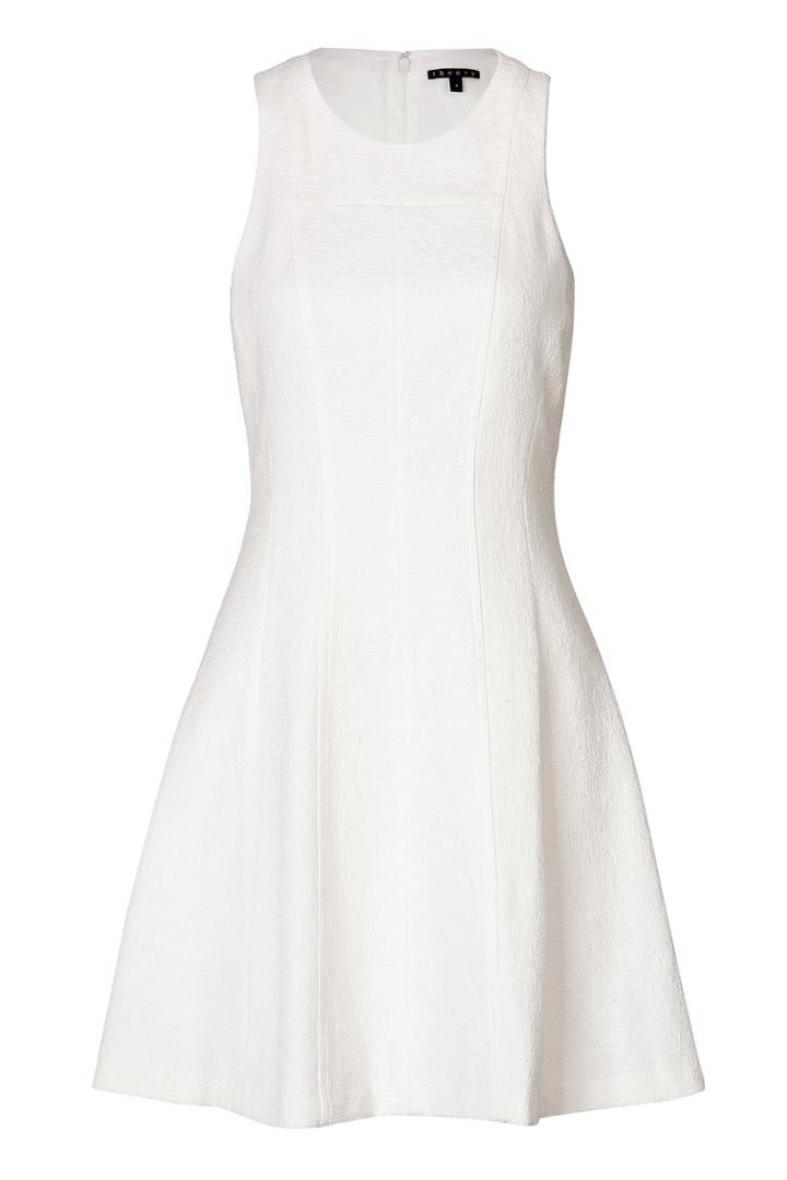 Theory Theory Crepe Fit And Flare Dress - White