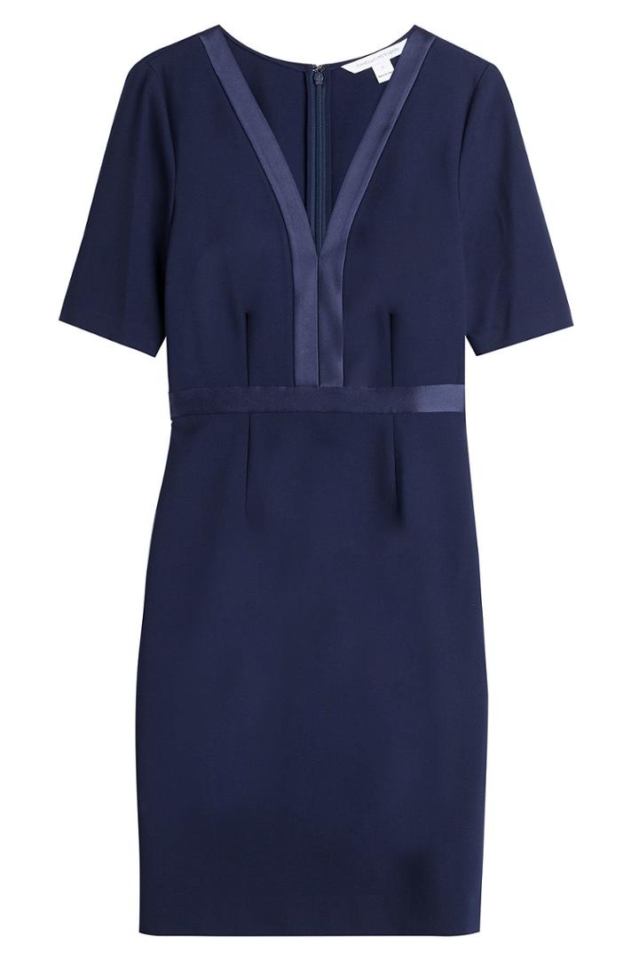 Diane Von Furstenberg Diane Von Furstenberg Sheath Dress With Satin Trim