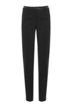 The Kooples The Kooples Wool Pants With Leather Trim - Blue
