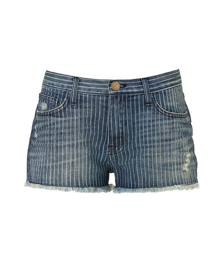 Current/elliott The Boyfriend Striped Denim Shorts