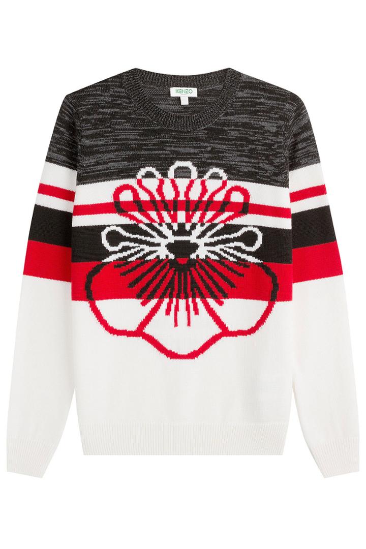 Kenzo Kenzo Striped Wool Pullover - White