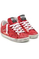 Golden Goose Golden Goose Super Star Leather Sneakers With Glitter