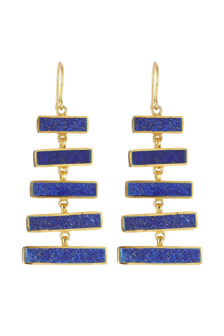 Pippa Small Pippa Small Gold Plated Silver Earrings With Lapis - Multicolored