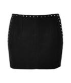 Faith Connexion Cotton Studded Mini-skirt In Black