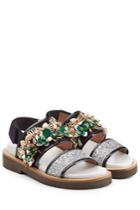 Marni Marni Embellished Sandals With Patent Leather And Glitter - Multicolor