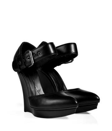 Mcq Alexander Mcqueen Leather Biker Contour Wedges In Black