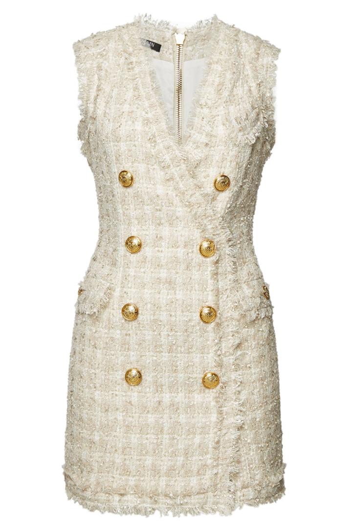 Balmain Balmain Tweed Mini Dress With Wool