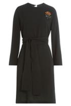 Rochas Rochas Belted Dress With Embellished Brooch - Black