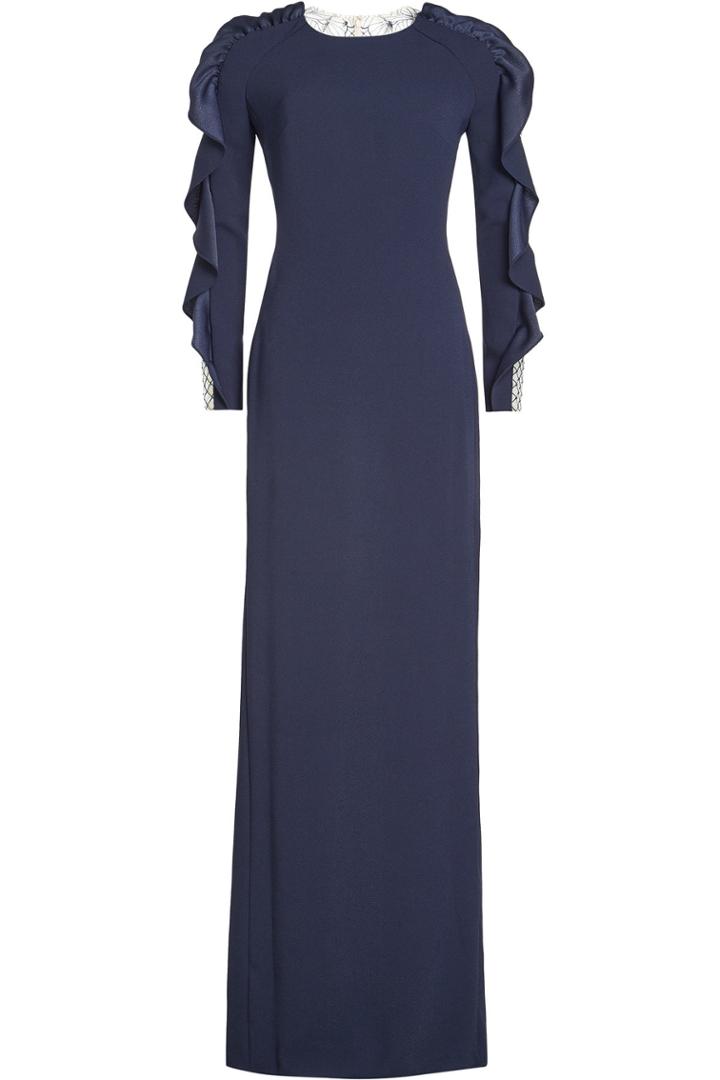 Jenny Packham Jenny Packham Crepe Gown With Lace Back