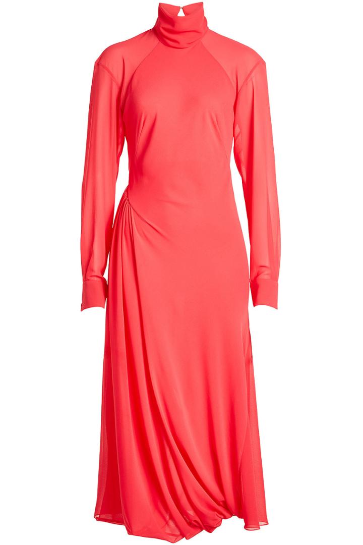 Victoria Beckham Victoria Beckham Draped Dress With Turtleneck