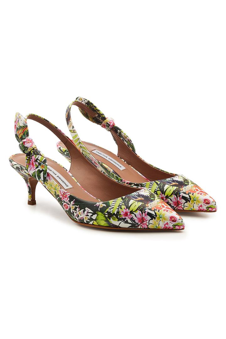 Tabitha Simmons Tabitha Simmons Rise Printed Kitten Heel Pumps