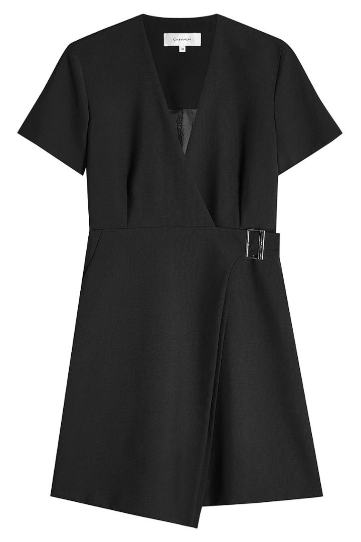 Carven Carven Virgin Wool Blend Wrap Dress