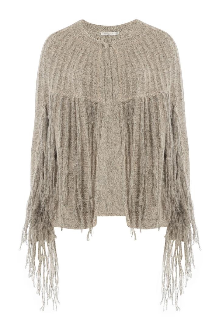 Mes Demoiselles Mes Demoiselles Cape Cardigan With Alpaca - Beige