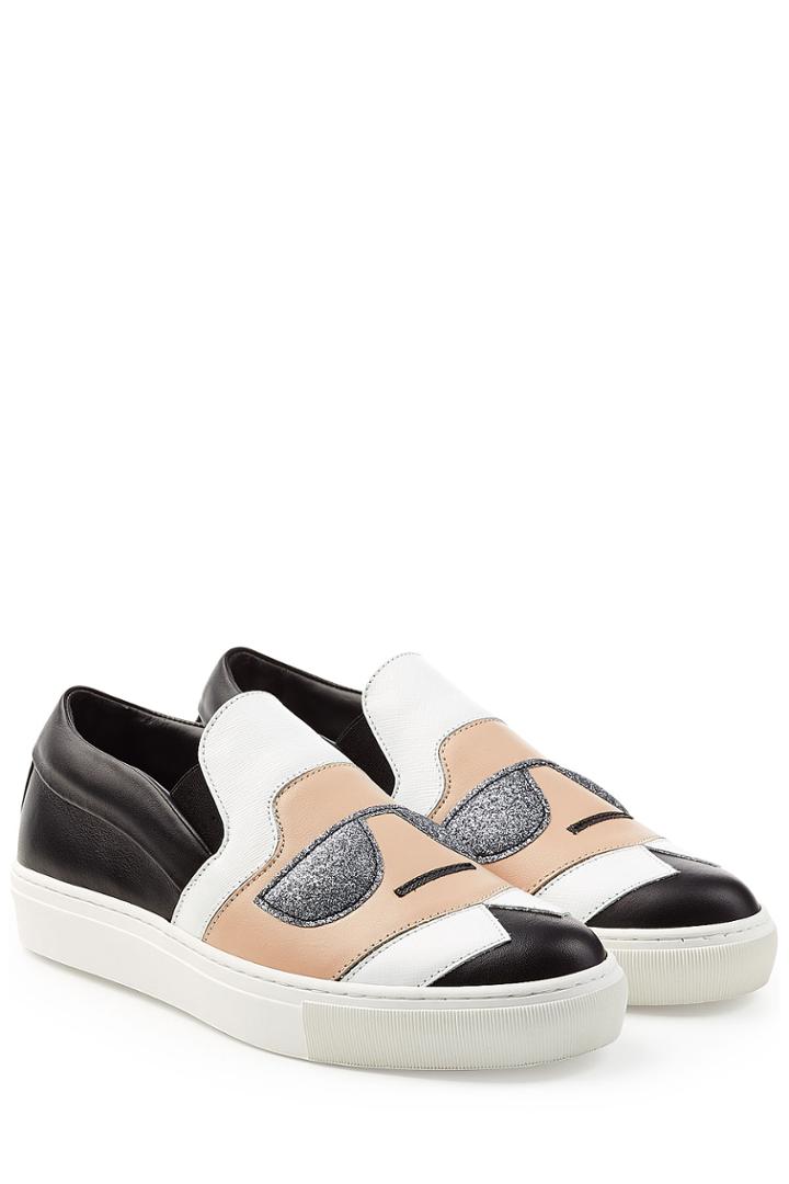 Karl Lagerfeld Karl Lagerfeld Leather Slip-on Sneakers - Multicolor