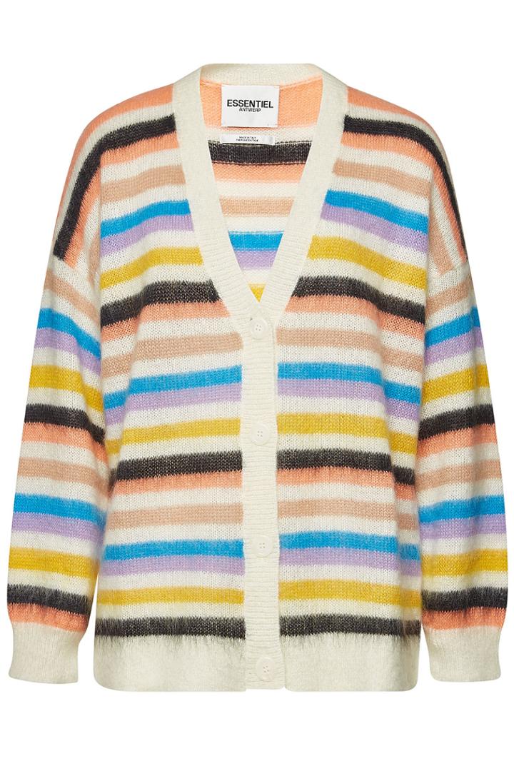 Essentiel Antwerp Essentiel Antwerp Striped Cardigan With Mohair And Wool