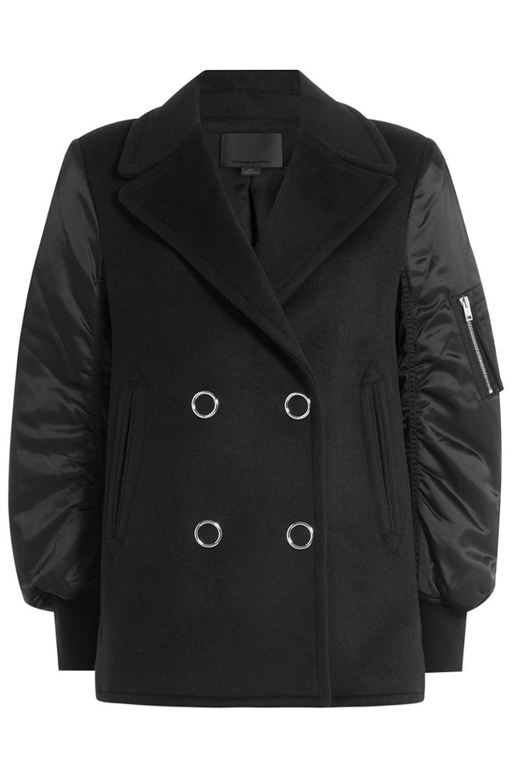 Alexander Wang Alexander Wang Pea Coat Bomber Jacket With Wool And Cashmere - Blue