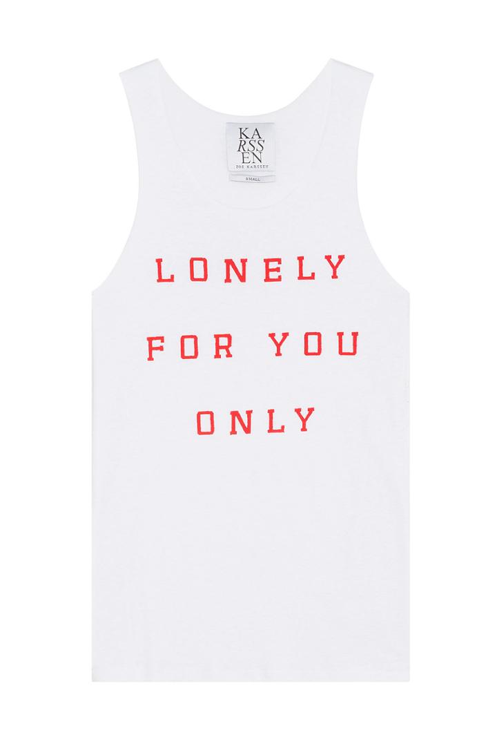 Zoe Karssen Zoe Karssen Lonely For You Only Racerback Tank - White