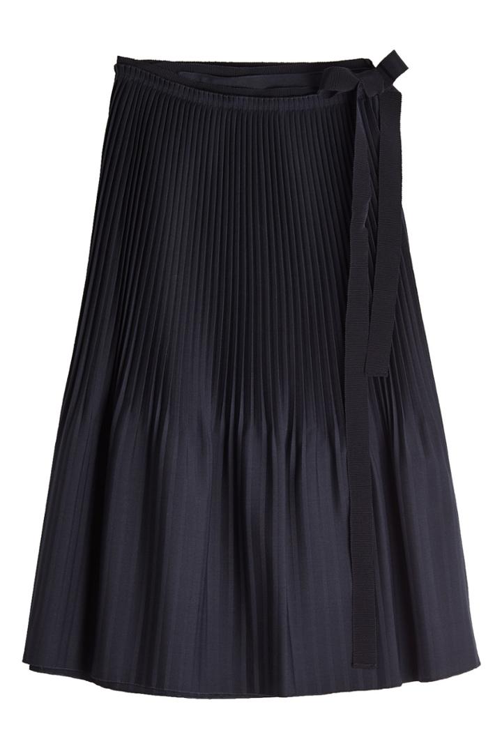Jil Sander Navy Jil Sander Navy Pleated Skirt With Wool