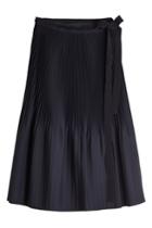 Jil Sander Navy Jil Sander Navy Pleated Skirt With Wool